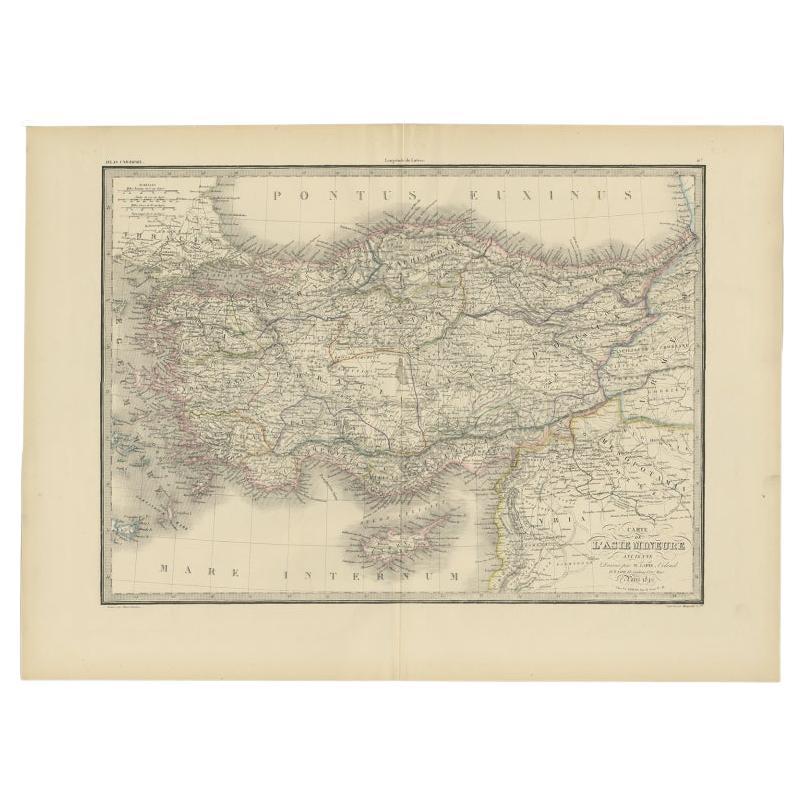 Carte ancienne d'Asie mineure de Lapie, 1842 en vente