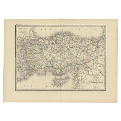 Antique Map of Asia Minor by Pierre M. Lapie, Paper, 1842, France