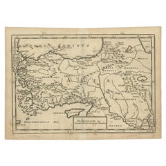 Antique Map of Asia Minor, Route of the Retreat of Ten Thousand Greeks, c.1720