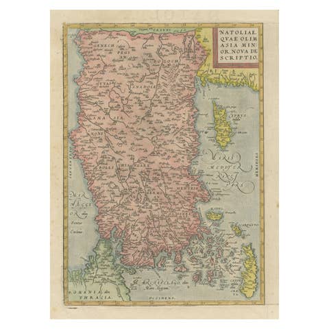 Asia Minor – Antique Map of Natolia by Ortelius, Theatrum Orbis Terrarum c.1600