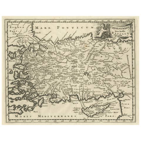 Antique Map of Asia Minor with part of the Greek Archipelago and Cyprus, 1729