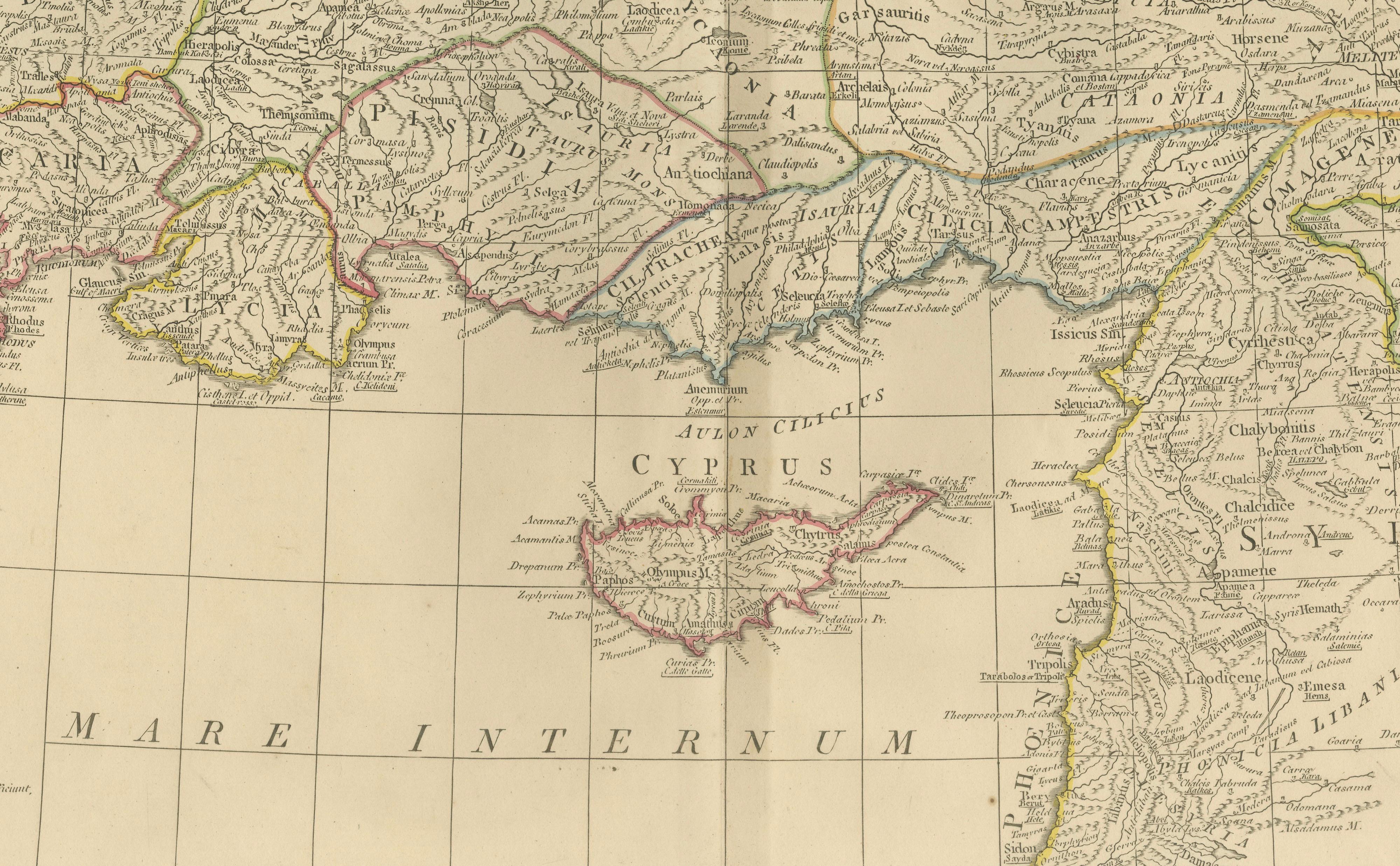 Antique Map of Asia Minor & the Levant – Anatolia, Syria & Cyprus, c.1818