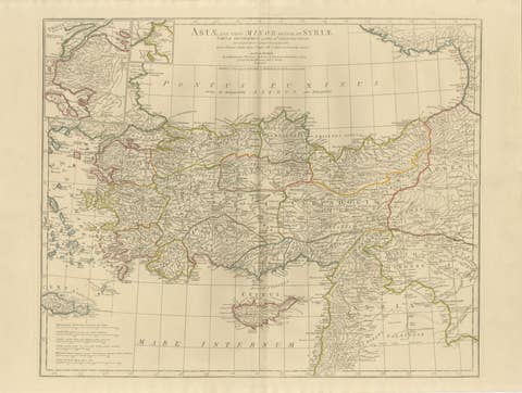 Antique Map of Asia Minor & the Levant – Anatolia, Syria & Cyprus, c.1818