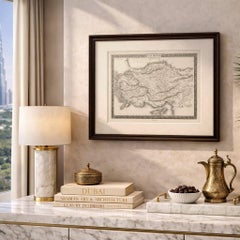 Antique Map of Asia Minor Turkey with Greek Key Border by Tallis, c.1850