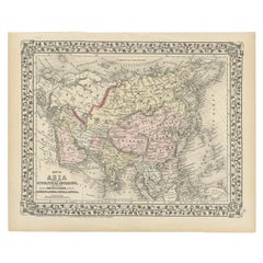 Carte ancienne d'Asie montrant ses divisions politiques, 1874