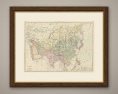 Antique Map of Asia, with British India and Japan, Rand McNally, 1899