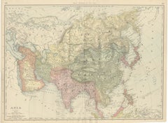Antique Map of Asia, with British India and Japan, Rand McNally, 1899