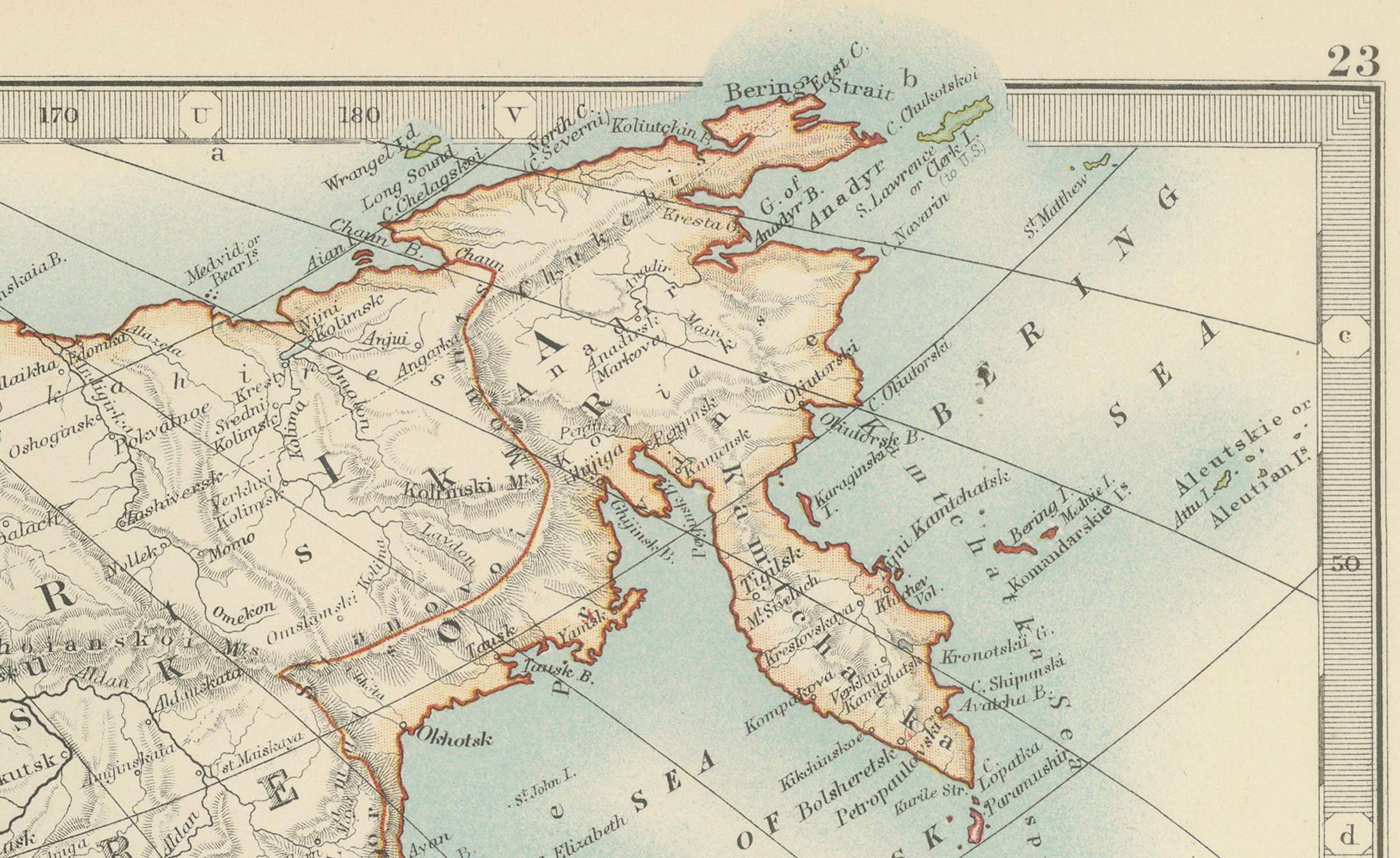 Papier Carte ancienne de l'Asie avec des frontières provinciales complexes, publiée en 1903 en vente