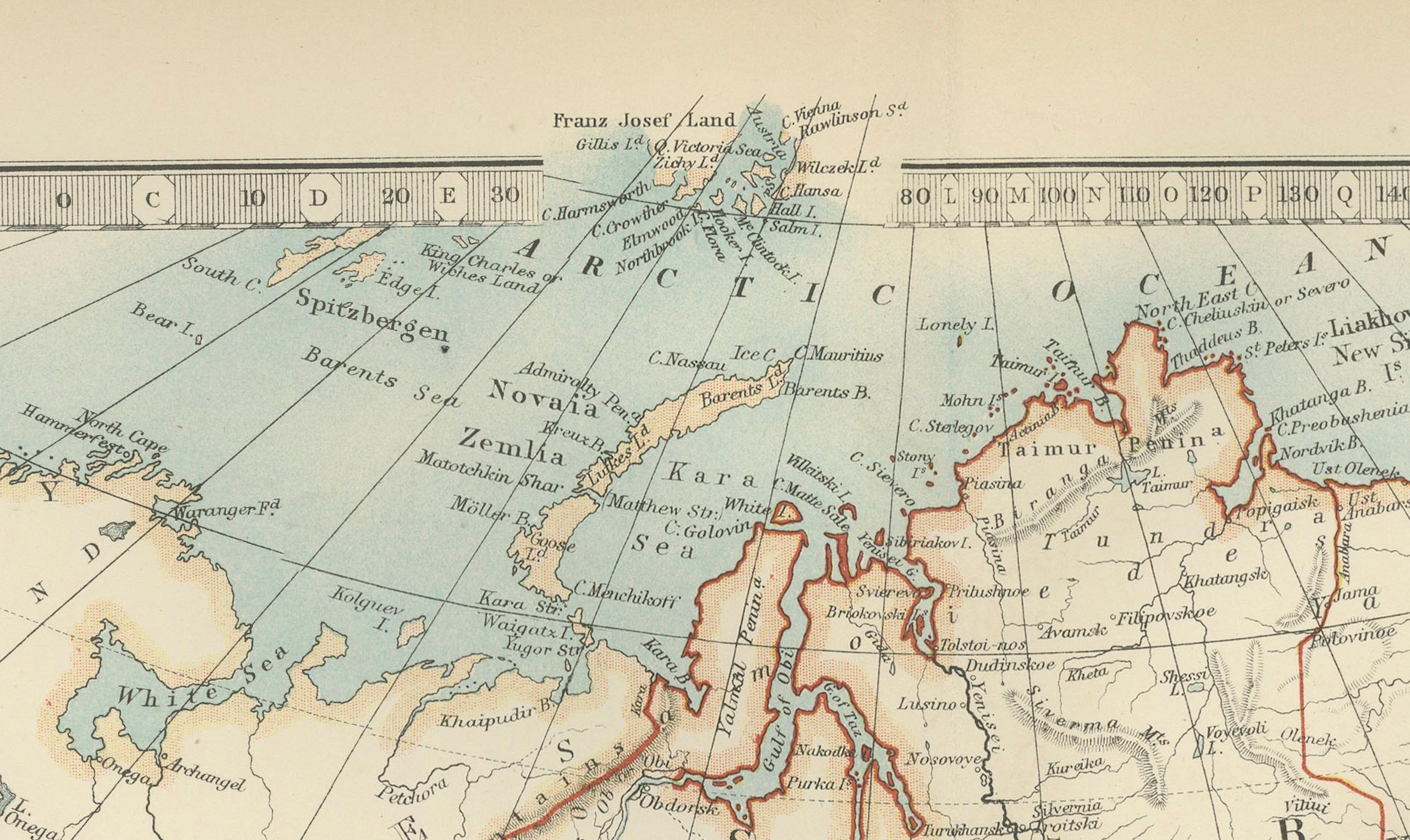 Carte ancienne de l'Asie avec des frontières provinciales complexes, publiée en 1903 en vente 1