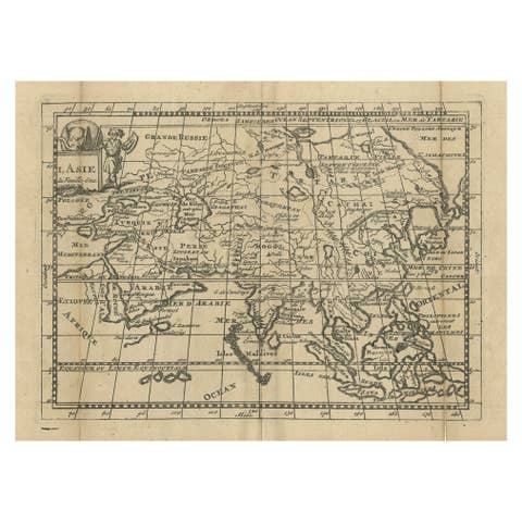 Antique Map of Asia with Misshaped Coastlines and Distorted Islands c.1760