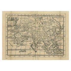 Carta geografica antica dell'Asia con linee costiere sfalsate e isole distorte, 1760 ca.