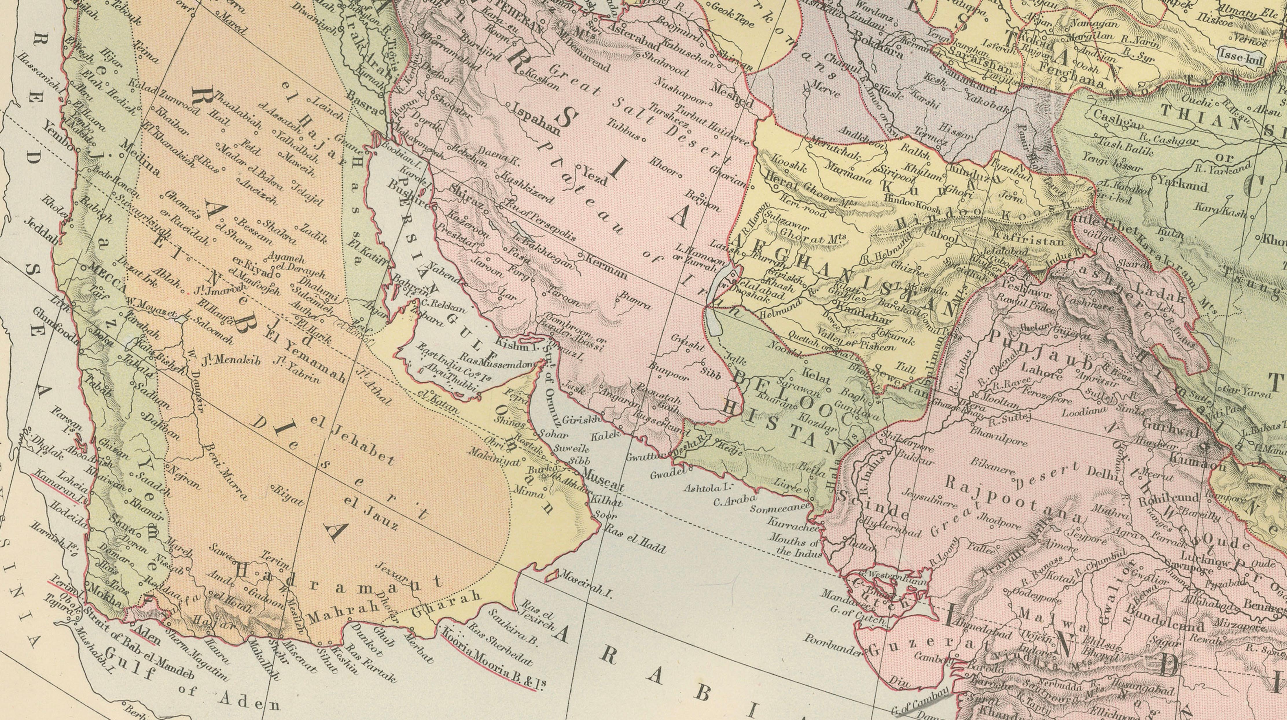 Antique Map of Asia with Political Divisions – Black’s Atlas, 1884