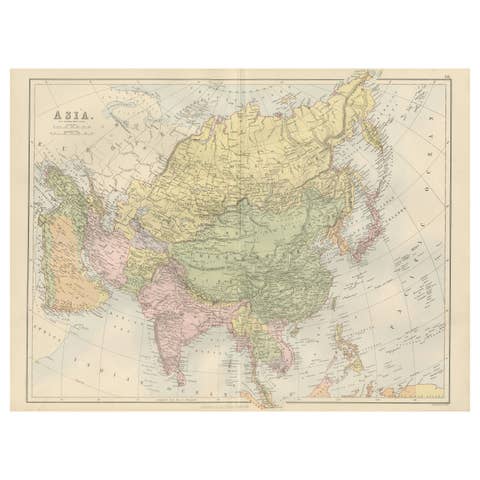 Antique Map of Asia with Political Divisions – Black’s Atlas, 1884