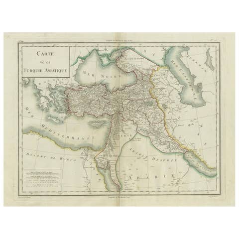 Antique Map of Asian Turkey, Levant, and Mesopotamia by Tardieu, circa 1802