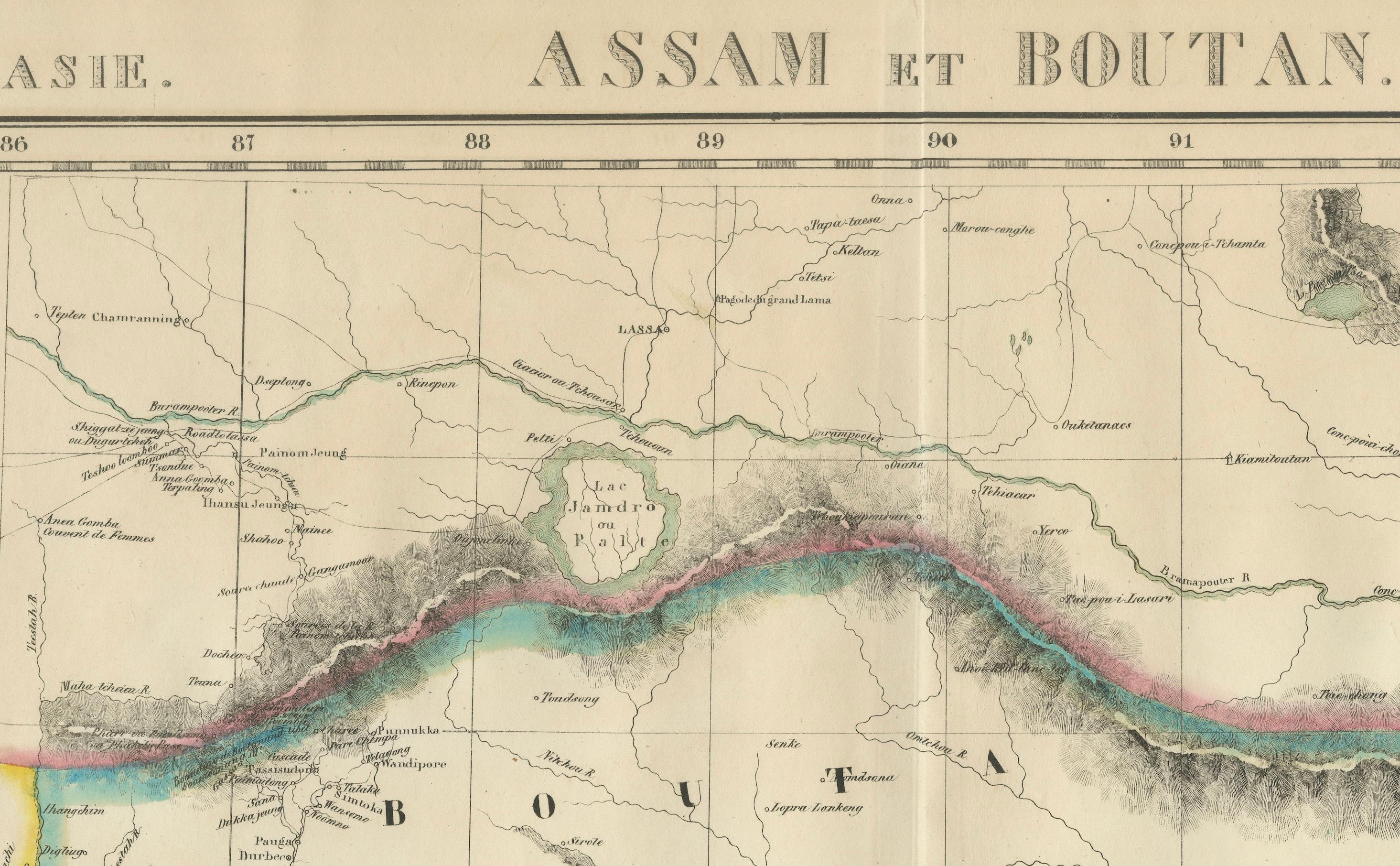 Mapa antiguo de Assam y Bután - Litografía coloreada a mano de Vandermaelen, 1827

Este mapa antiguo original titulado 