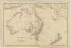 Antique Map of Australia and New Zealand by W. G. Blackie, 1859
