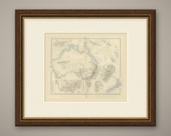 Antique Map of Australia and New Zealand with Mount Alexander Inset, circa 1860
