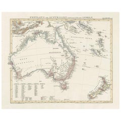 Carte ancienne de l'Australie et des îles environnantes par F. von Stülpnagel, 1850