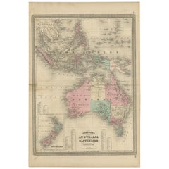 Antique Map of Australia and the East Indies by Johnson, '1872'