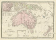 Antique Map of Australia by Levasseur, '1875'