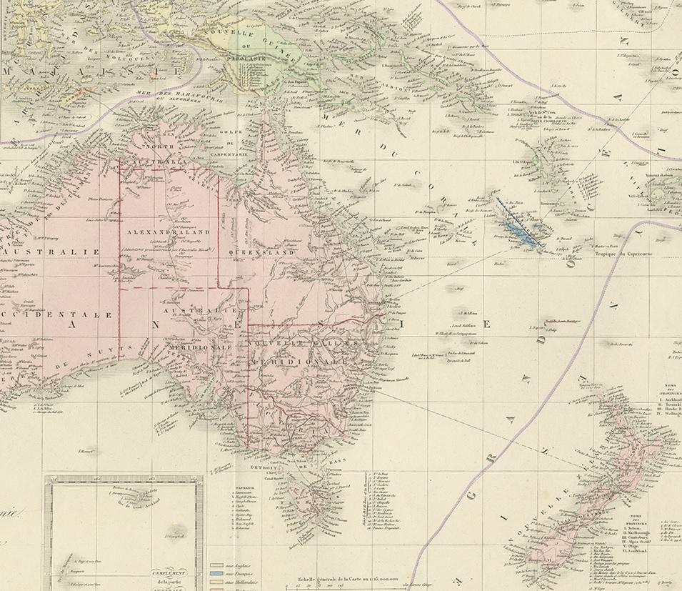 Antique Map of Australia by Levasseur, '1875' In Good Condition For Sale In Langweer, NL
