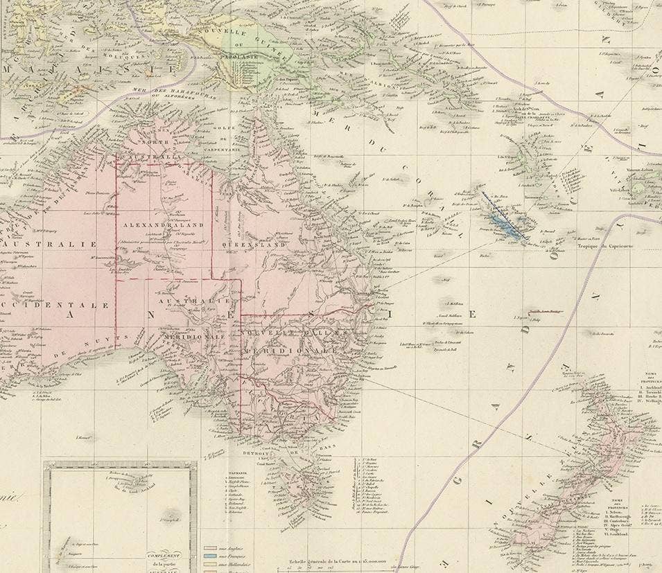 Antique Map of Australia by Levasseur, '1875'