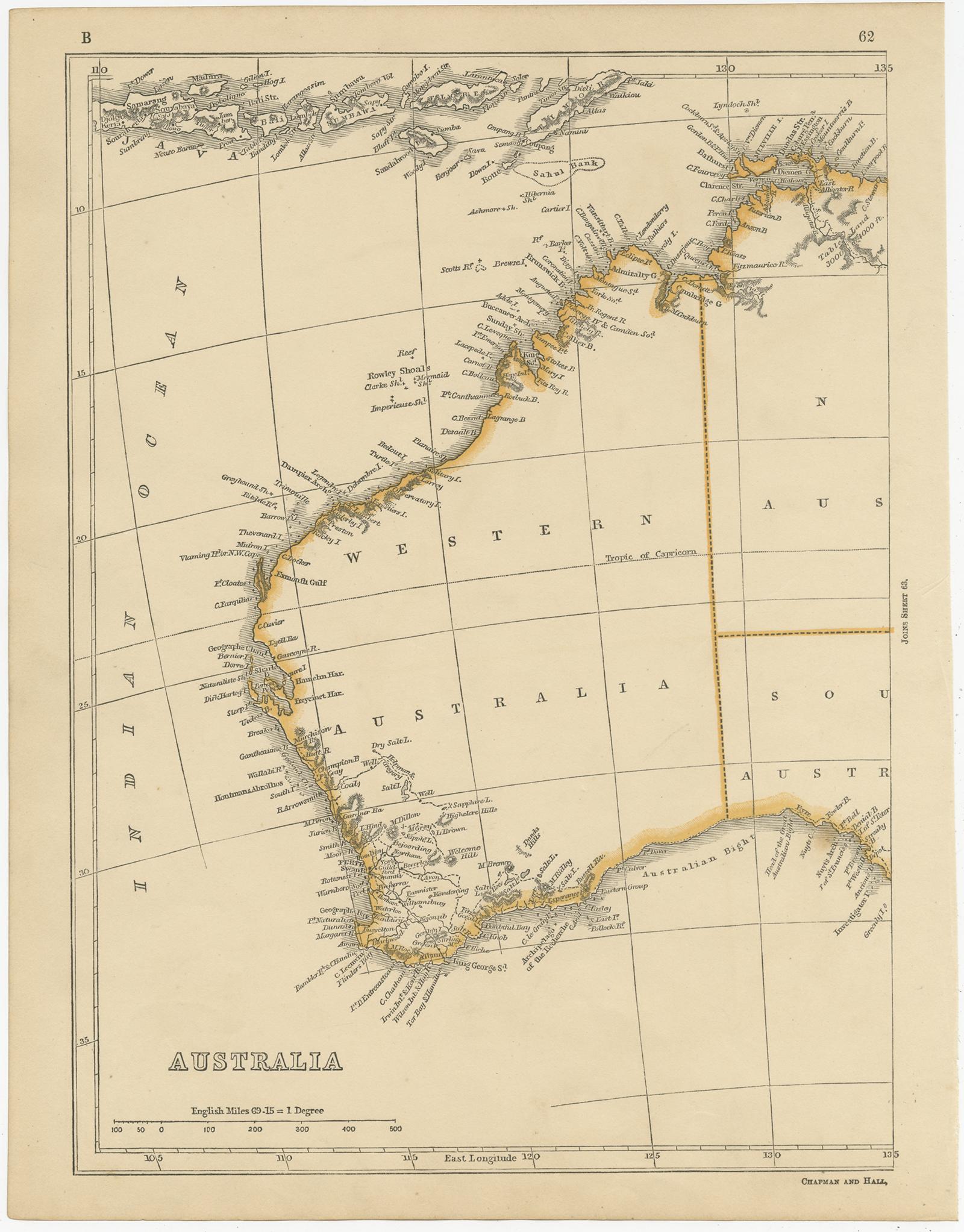 Antique map titled 'Australia'. Two individual sheets of Australia. This map originates from 'Lowry's table Atlas constructed and engraved from the most recent authorities' by J.W. Lowry. Published 1852.