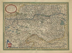 Antike Karte von Österreich und Ungarn von Ortelius, um 1590