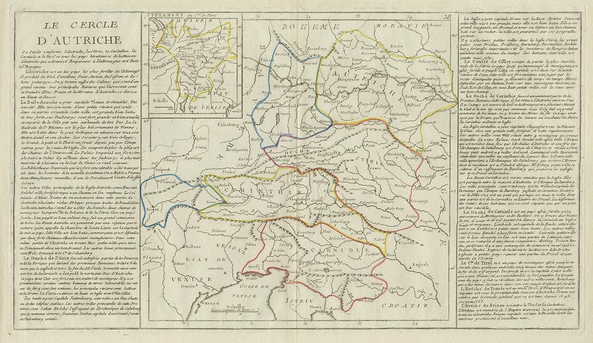 Antique Map of Austria by Clouet '1787'