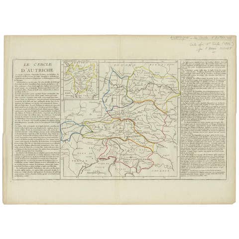 Antique Map of Austria by Clouet '1787'