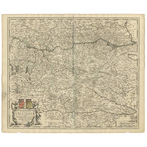 Decorative Antique Map of Austria – Frederick de Wit, Amsterdam c.1690