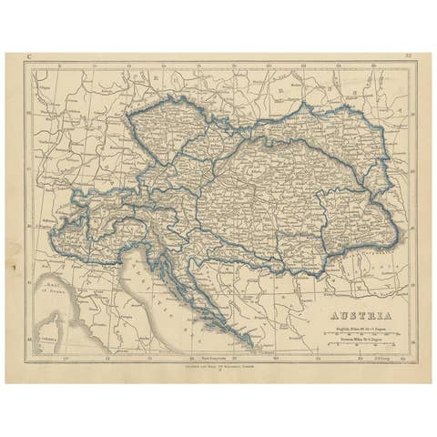 Antique Map of Austria by Lowry, 1852