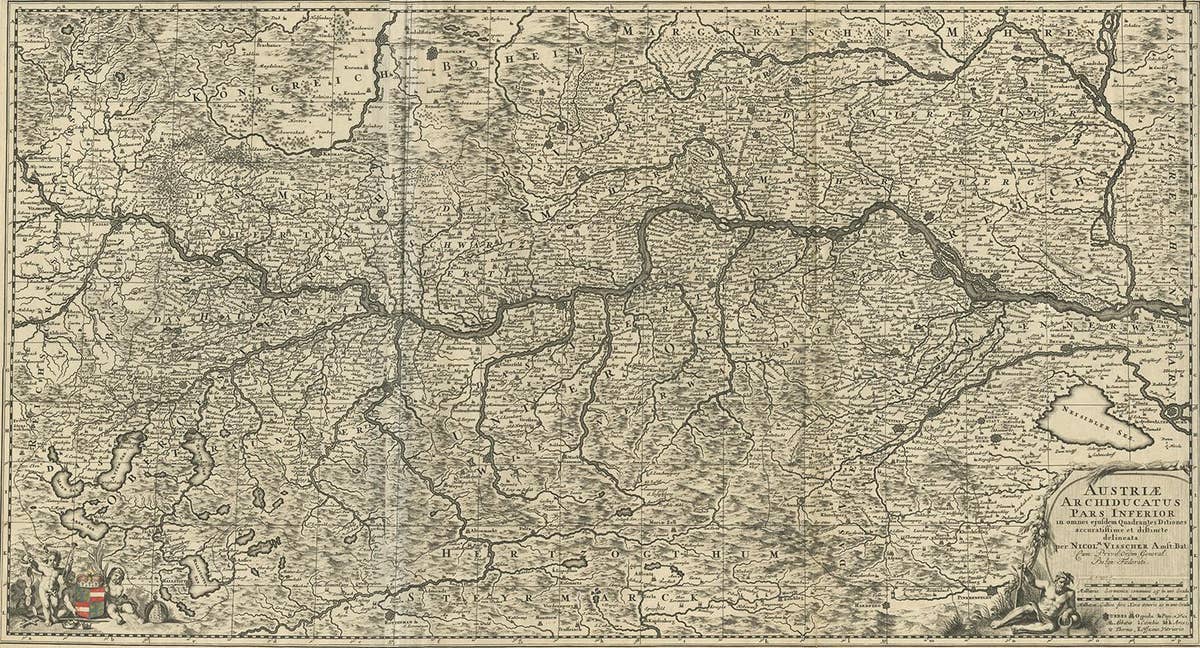 Antique Map of Austria by N. Visscher, circa 1690