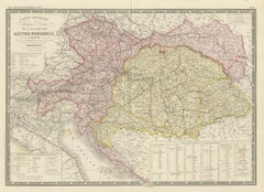 Antique Map of Austria-Hungary by Levasseur, '1875'
