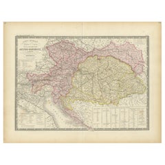 Antique Map of Austria-Hungary by Levasseur, '1875'