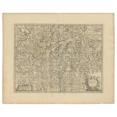 Antique Map of Austria 'Tirol' with Parts of Italy by J. Janssonius, 1649