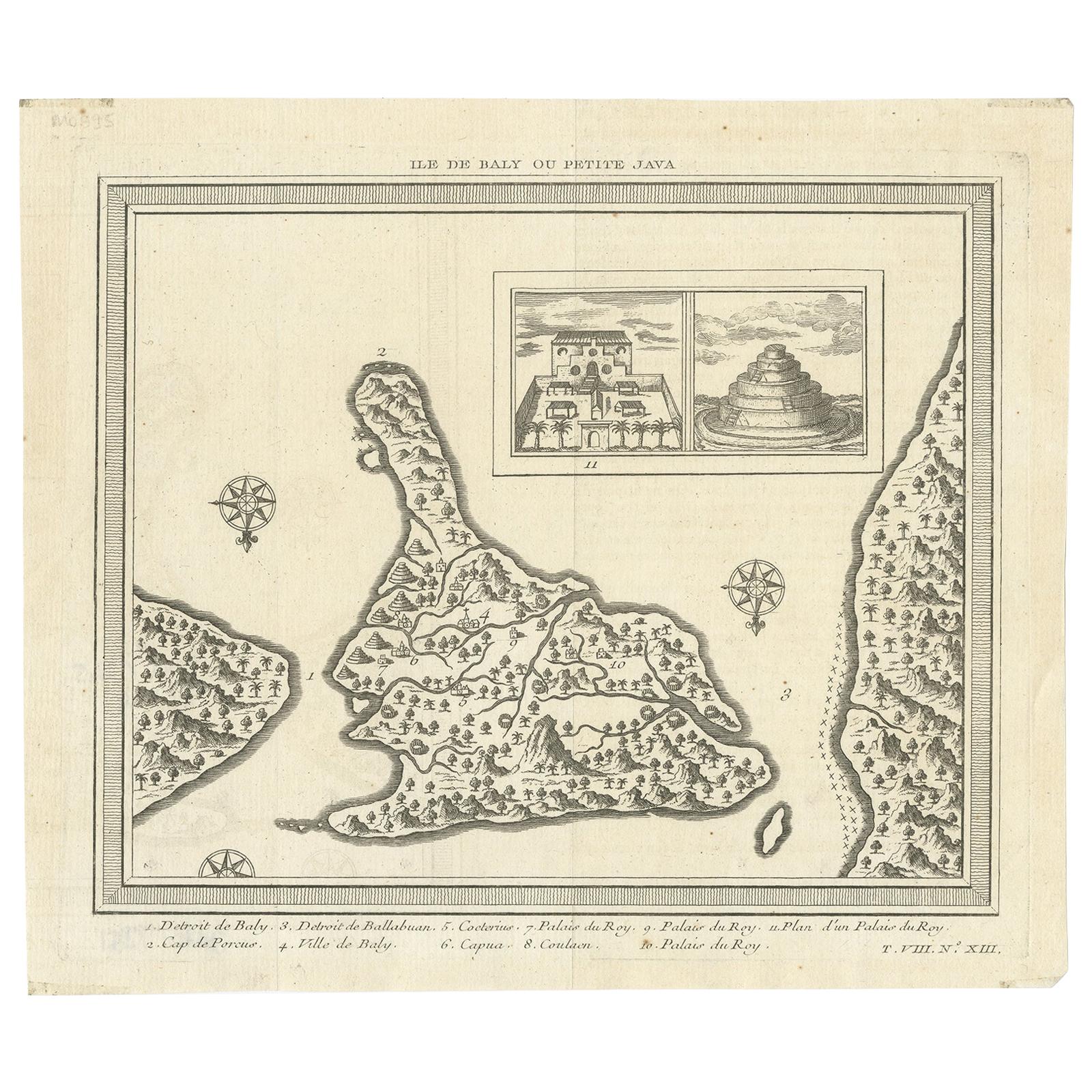 Carte ancienne de Bali « Indonésie » par Bellin, « vers 1750 »