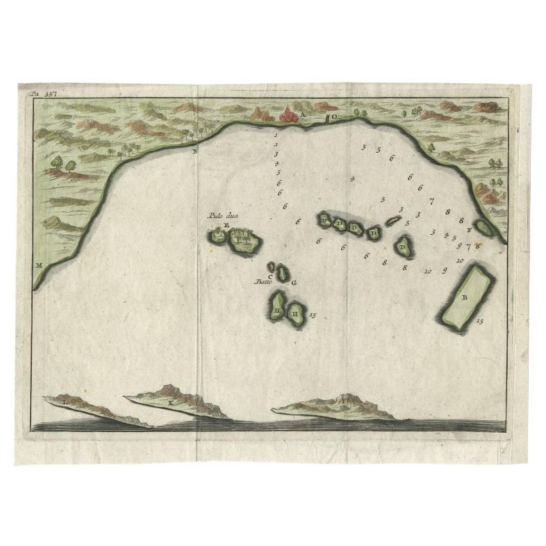 Antique Map of Banten Bay, Java, Indonesia, c.1725