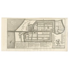 Carte ancienne de Batavia par Van Schley, vers 1750