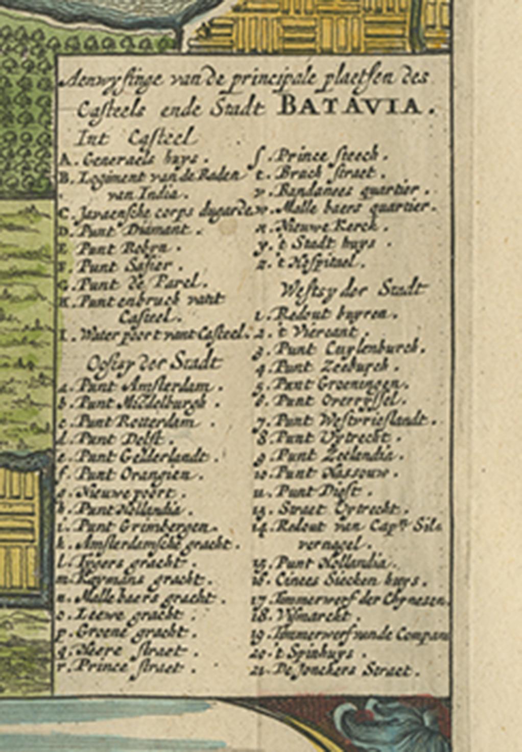 Carta geografica antica di Batavia 