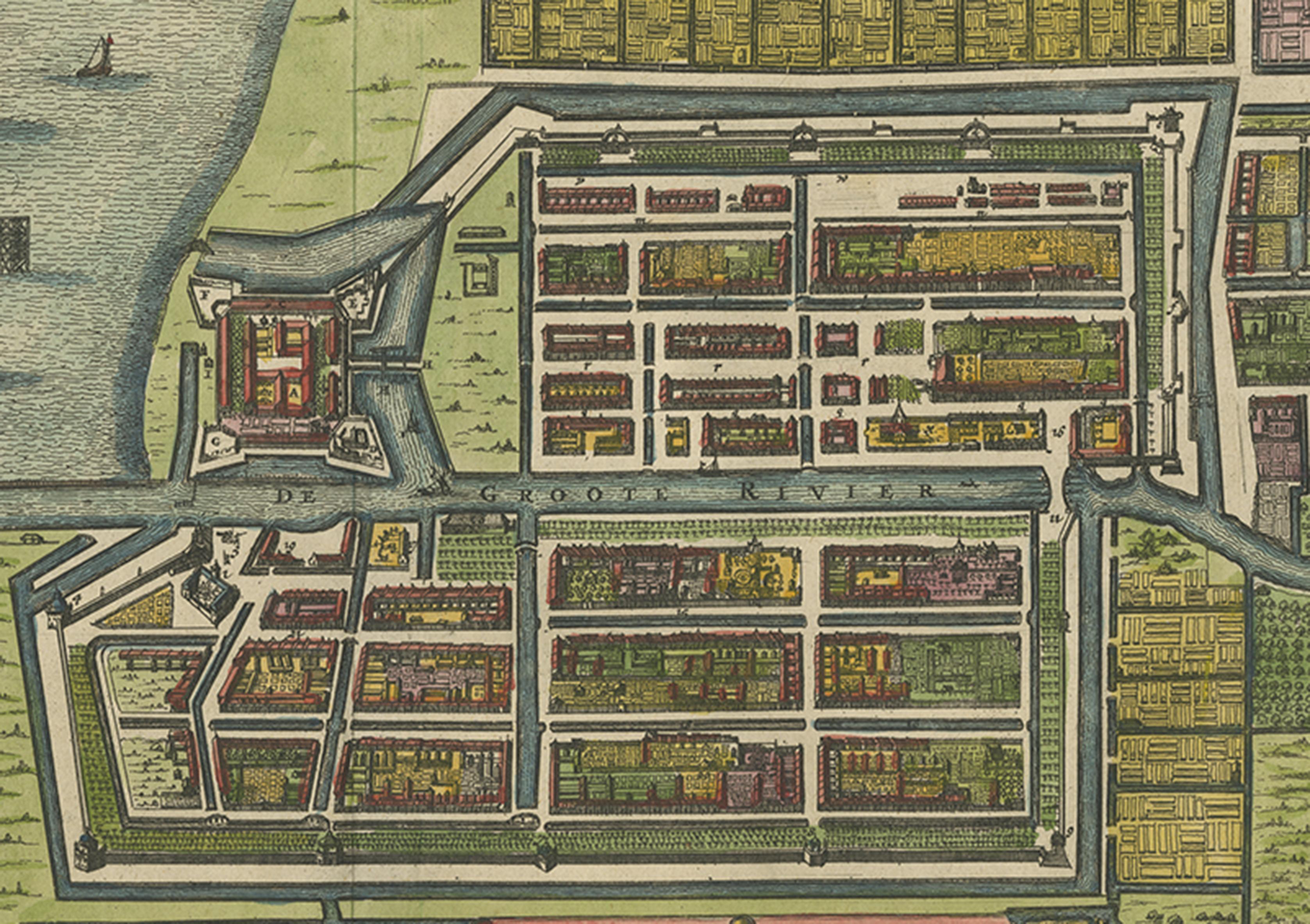 Carta geografica antica di Batavia 