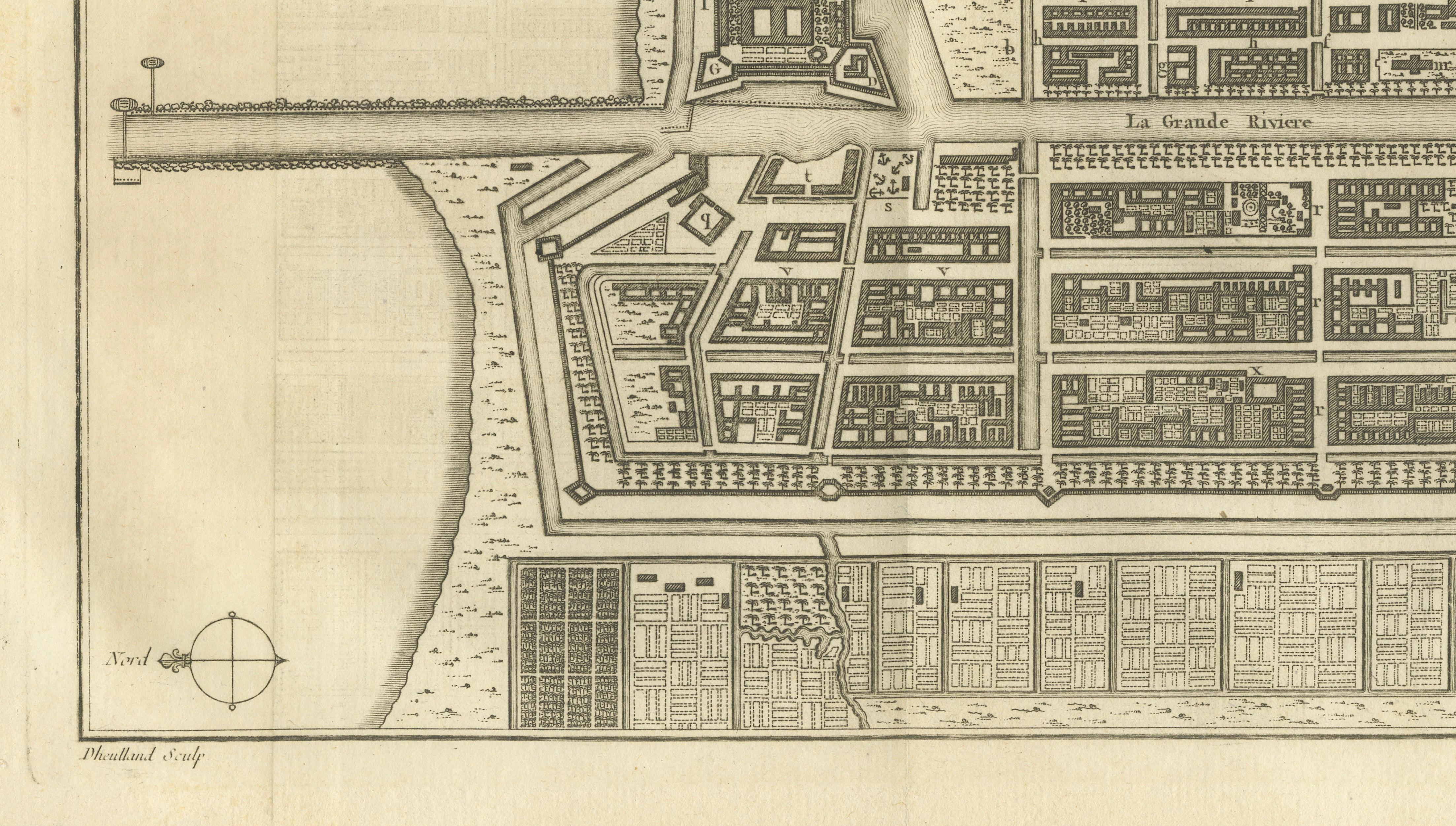 Antique Map of Batavia Jakarta Indonesia, Dutch East Indies, c.1750