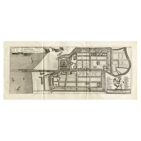 Antique Map of Batavia 'Jakarta, Indonesia', the Dutch East-Indies, 1782