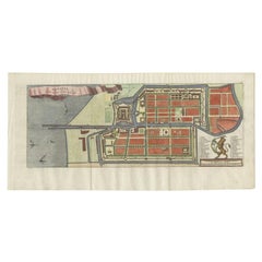 Antique Map of Batavia, Nowadays Jakarta, the Capital of Indonesia, 1782