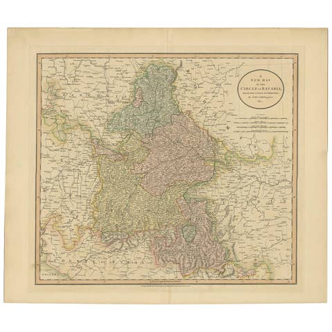 Antique Map of Bavaria and Salzburg by Cary, 1811