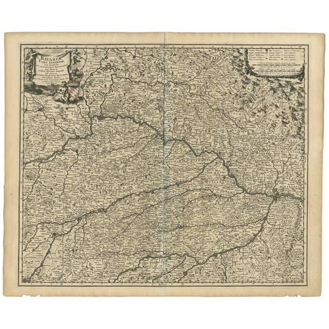 Antique Map of Bavaria ‘Bayern, Germany’ by N. Visscher, circa 1700
