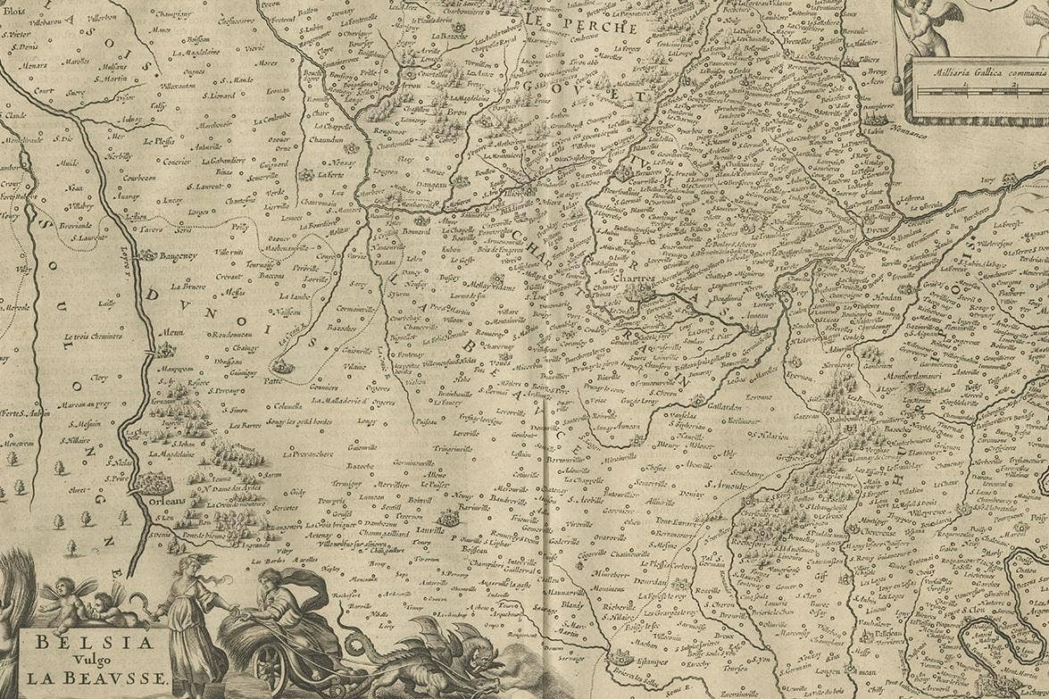 Antique Map of Beauce by Janssonius, 1657