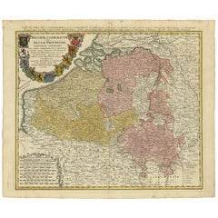 Carte ancienne de Belgique et du Luxembourg par Homann Heirs, 1747