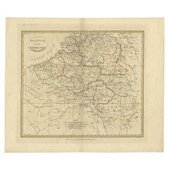 Carte ancienne de Belgique et d'une partie des Pays-Bas du Sud, 1810