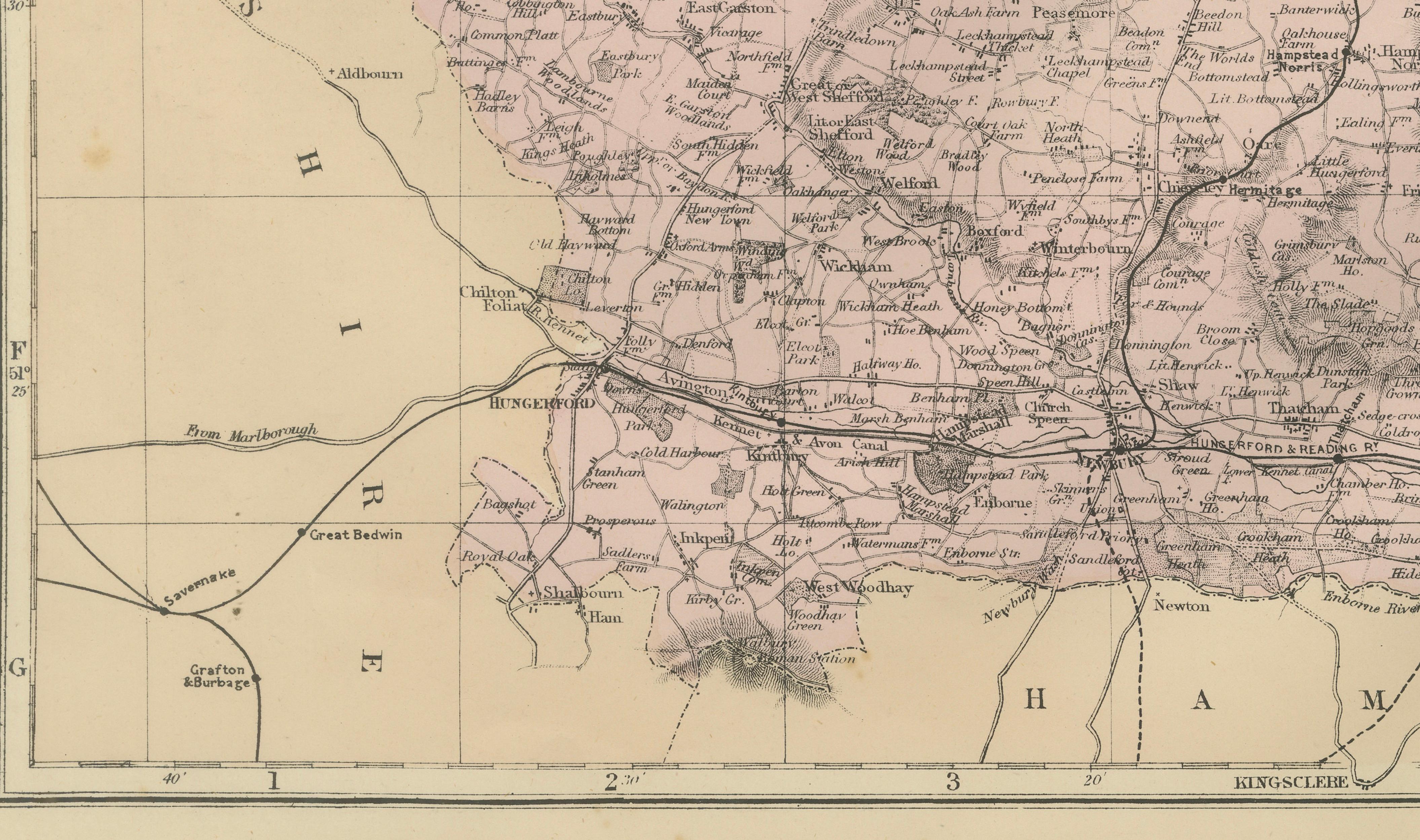 Antique Map of Berkshire, 1885 – Victorian Railways, Towns & County Detail